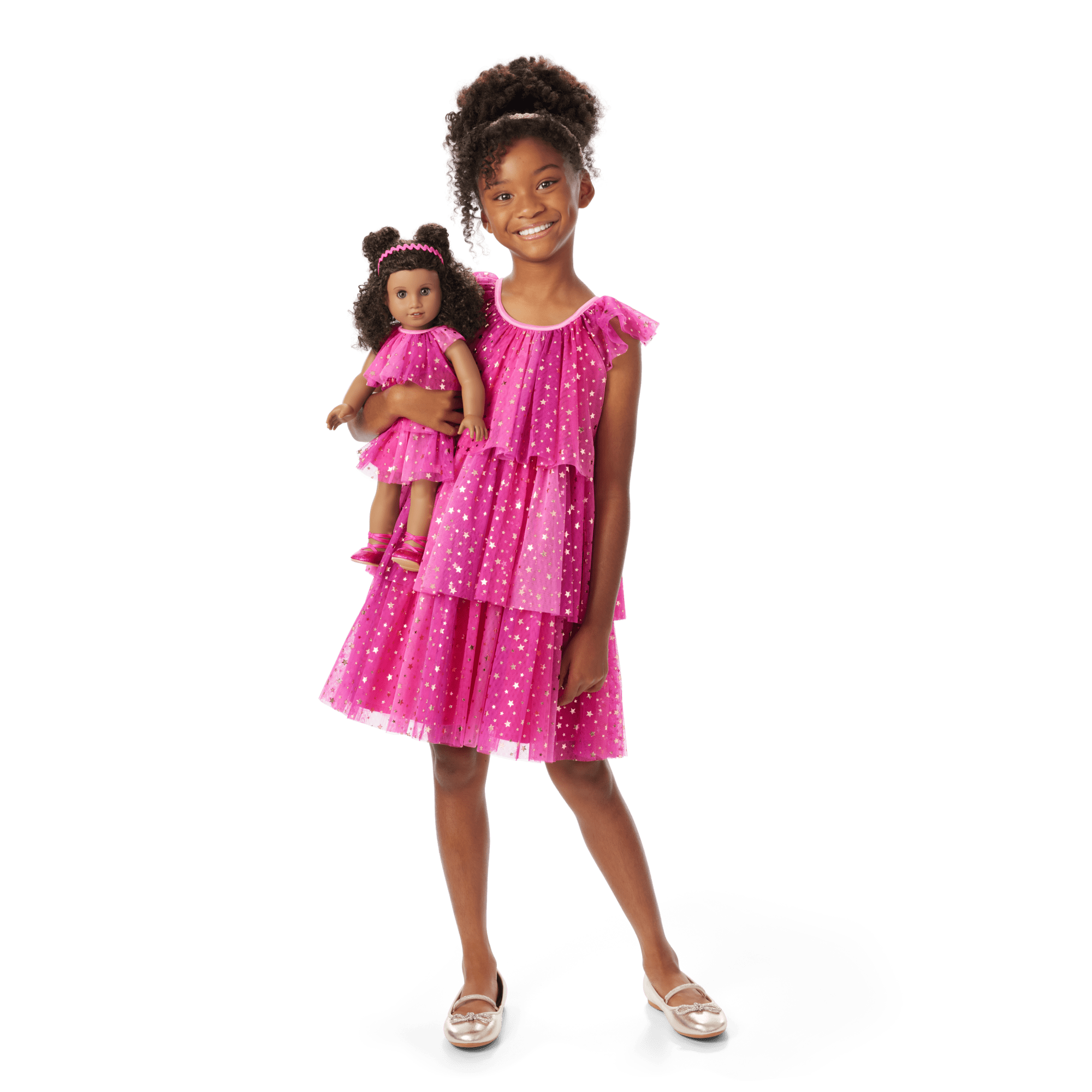 Pink Party-Ready Dresses for Girls & 18-inch Dolls