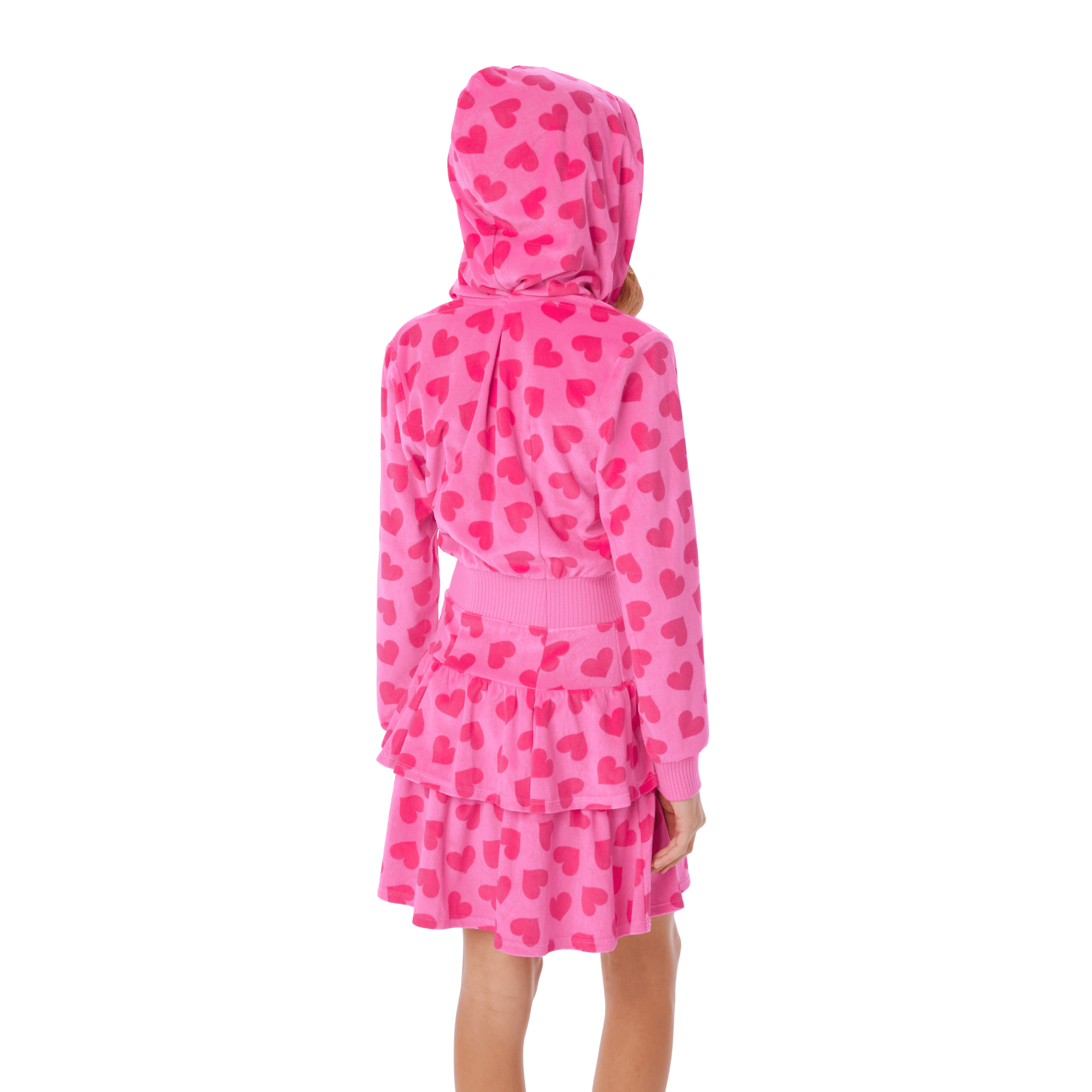 Pink Hearts Hoodie Dress for Girls & 18-inch Dolls - Image 18
