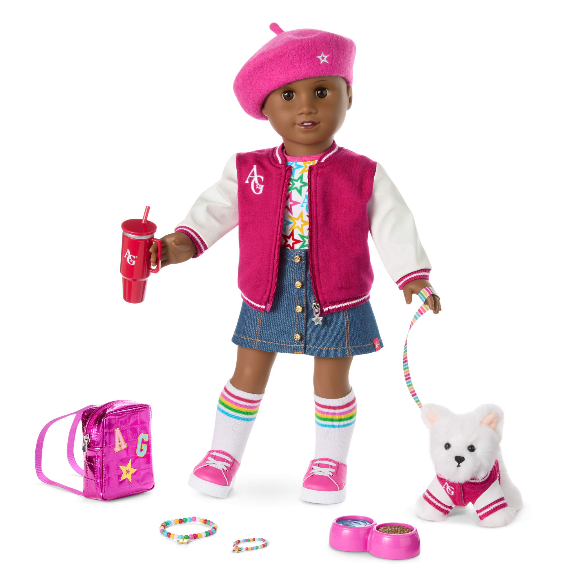 Truly Me™ 18-inch Doll #114, Puppy, Mini Backpack & Accessories AG™ Star Squad Bundle