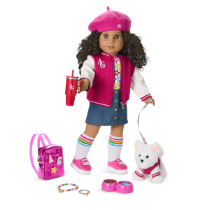 Truly Me™ 18-inch Doll #132, Puppy, Mini Backpack & Accessories AG™ Star Squad Bundle