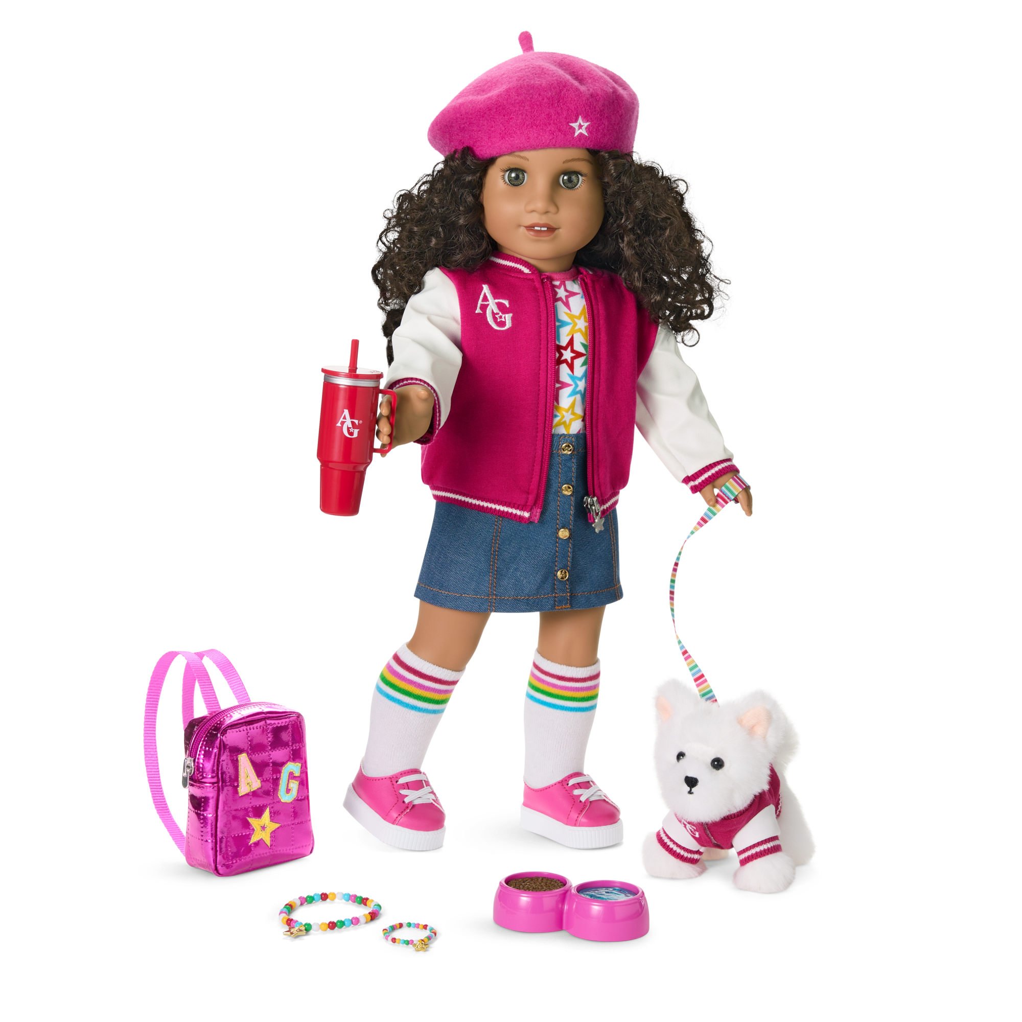 Truly Me™ 18-inch Doll #132, Puppy, Mini Backpack & Accessories AG™ Star Squad Bundle