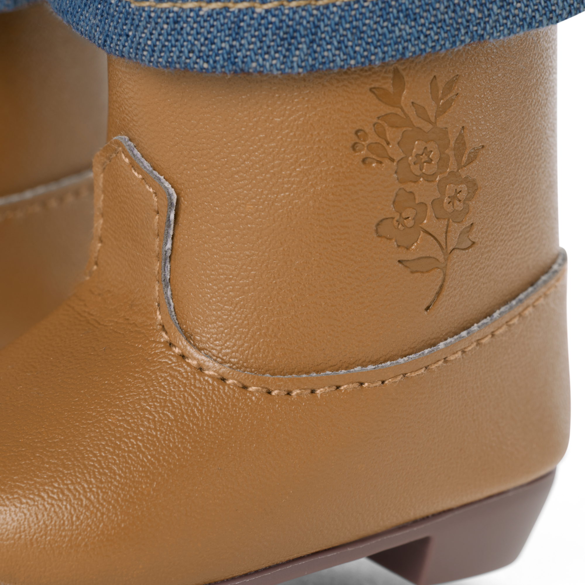 Chestnut Charm Horse & Western Flowers Denim Jumpsuit for 18-inch Dolls - Image 8