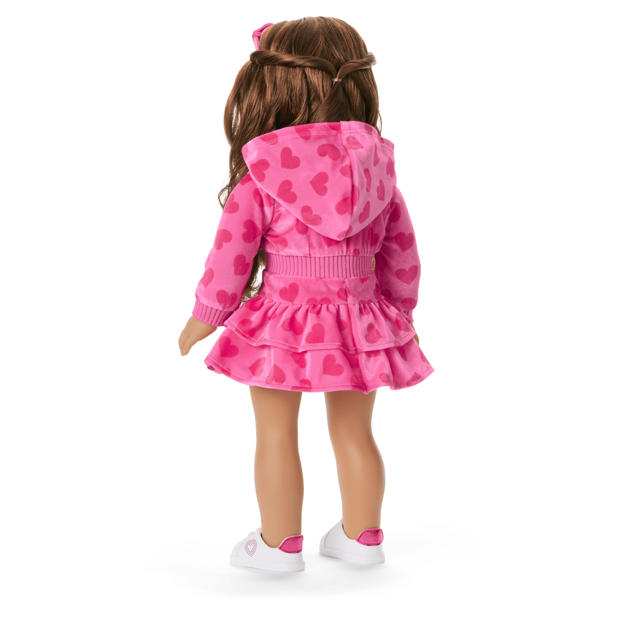 Pink Hearts Hoodie Dress for Girls & 18-inch Dolls - Image 8