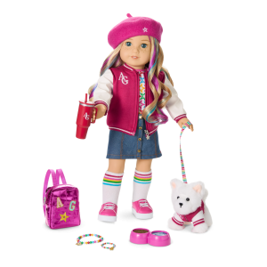 Truly Me™ 18-inch Doll #110, Puppy, Mini Backpack & Accessories AG™ Star Squad Bundle