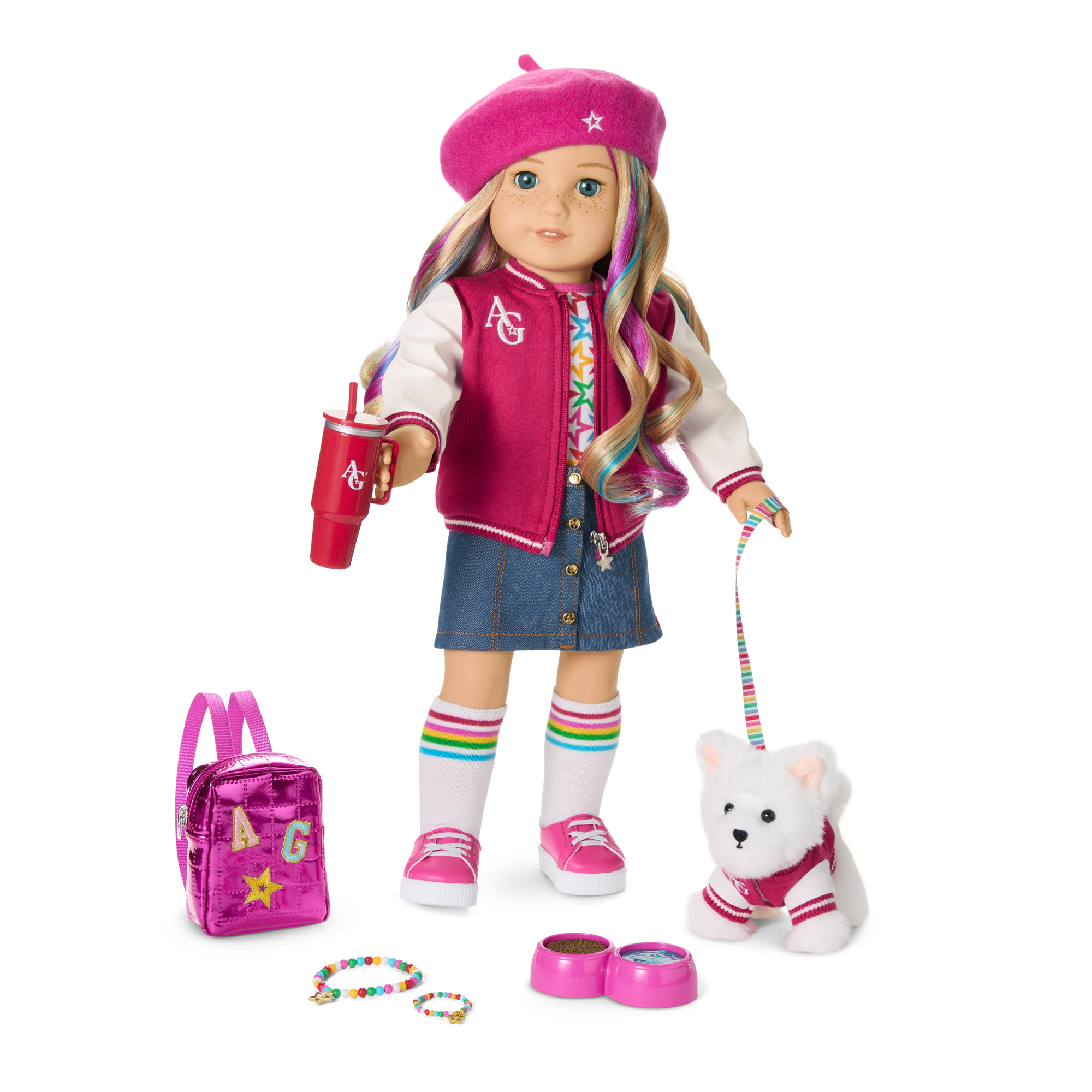 Truly Me™ 18-inch Doll #110, Puppy, Mini Backpack & Accessories AG™ Star Squad Bundle
