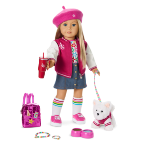 Truly Me™ 18-inch Doll #100, Puppy, Mini Backpack & Accessories AG™ Star Squad Bundle