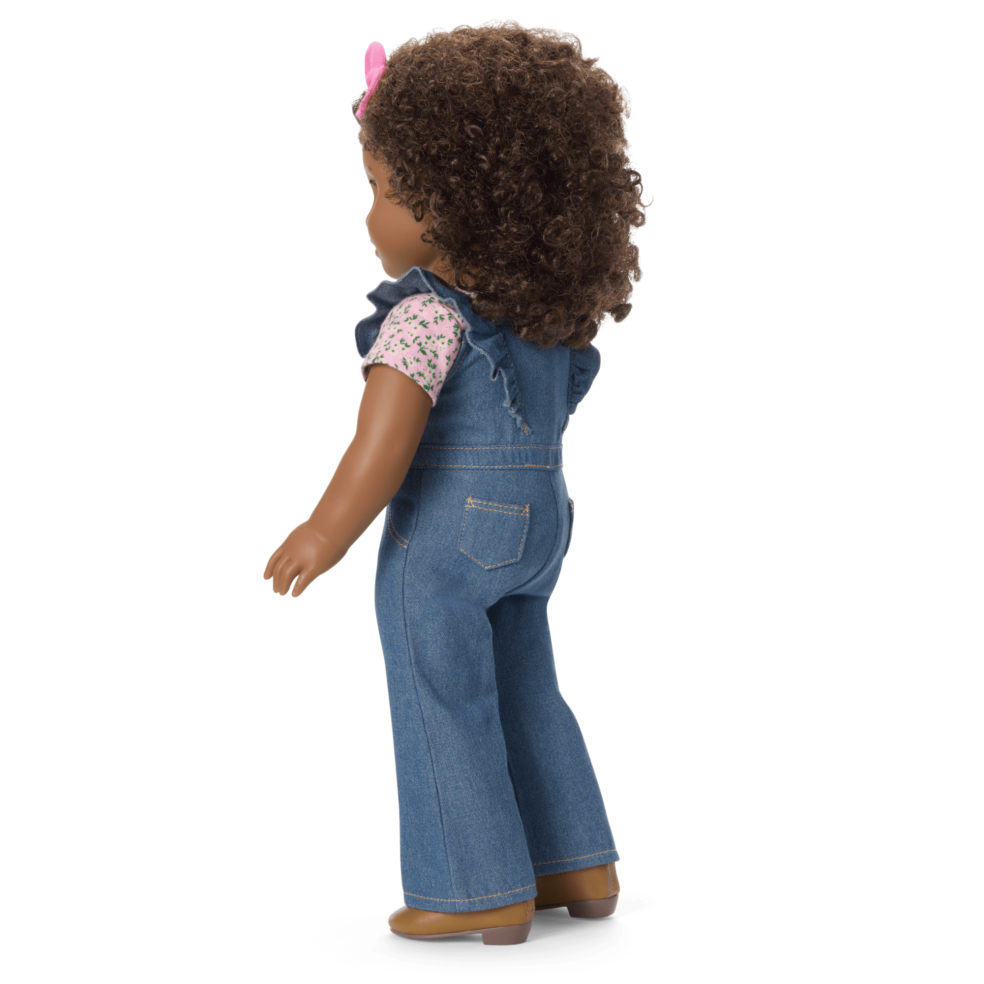 Chestnut Charm Horse & Western Flowers Denim Jumpsuit for 18-inch Dolls - Image 4