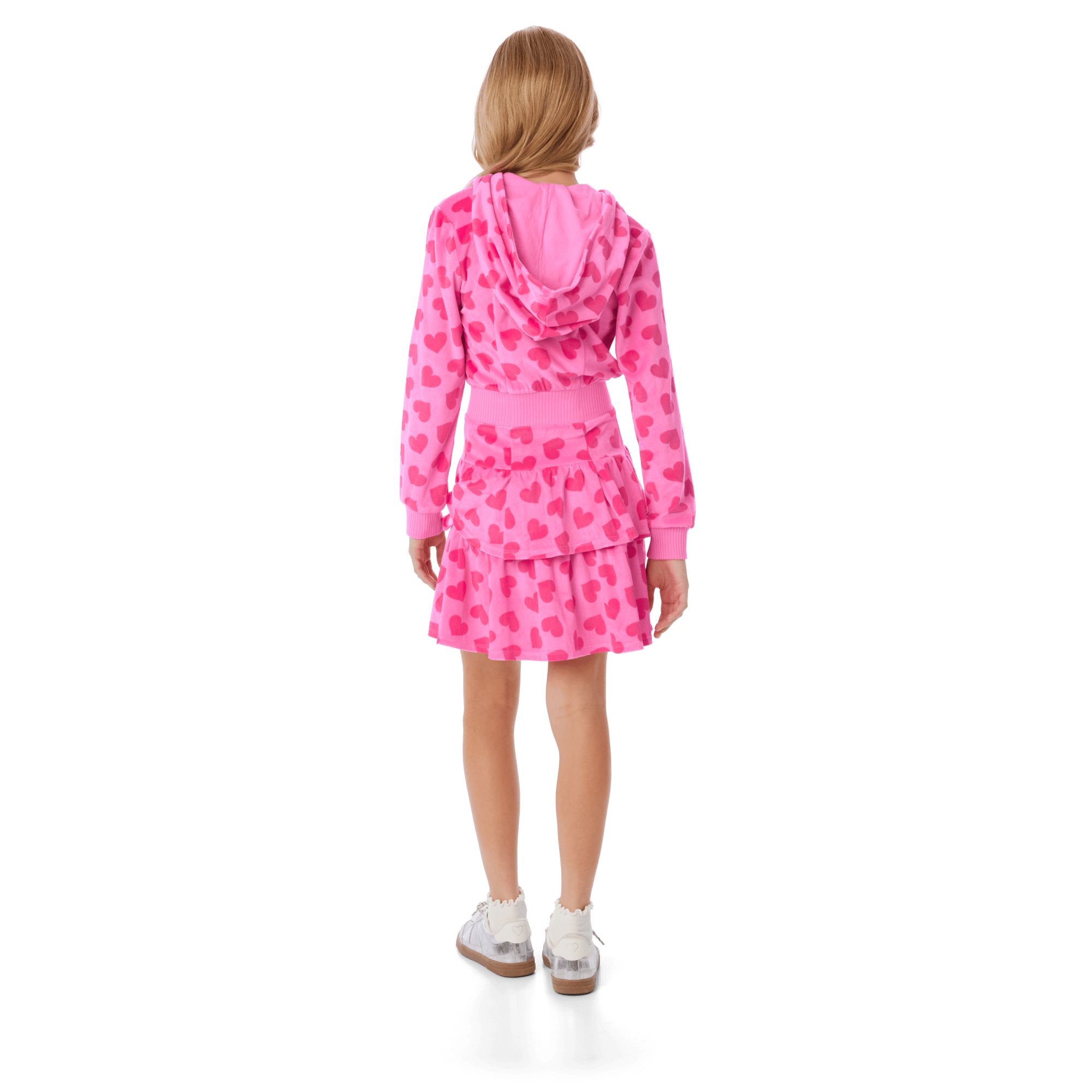 Pink Hearts Hoodie Dress for Girls & 18-inch Dolls - Image 16