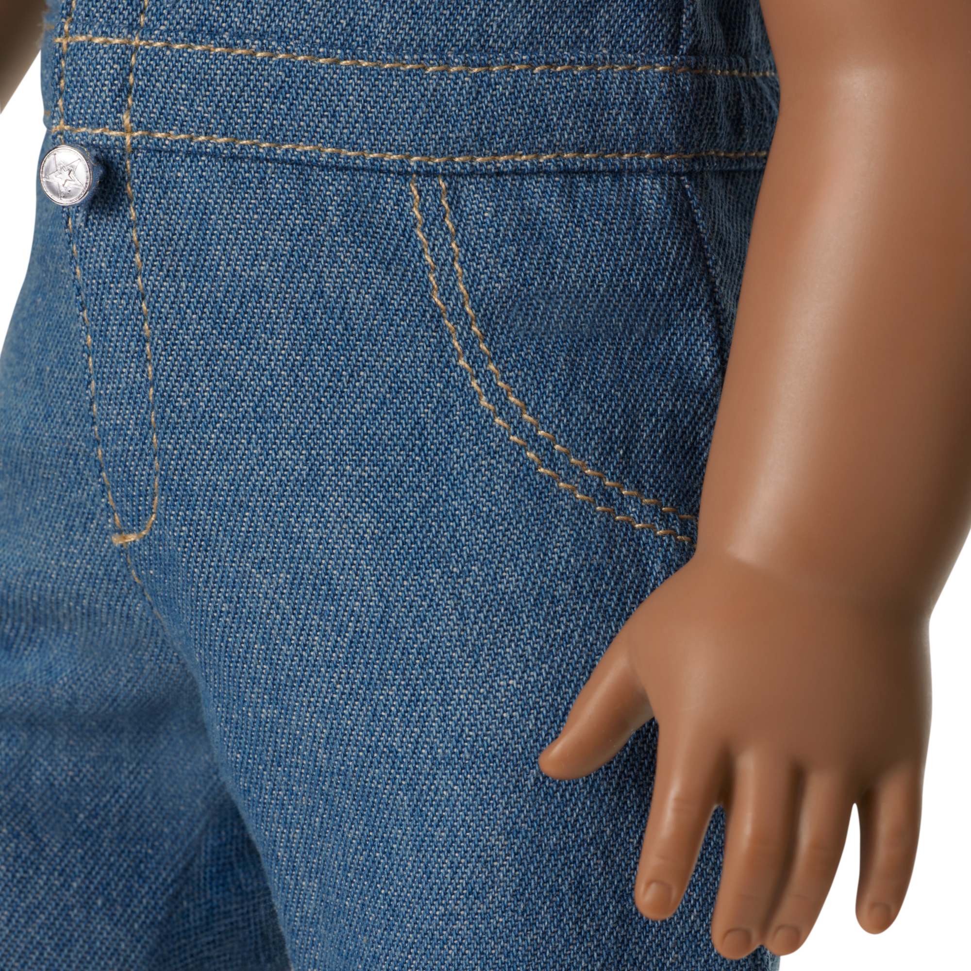 Chestnut Charm Horse & Western Flowers Denim Jumpsuit for 18-inch Dolls - Image 7
