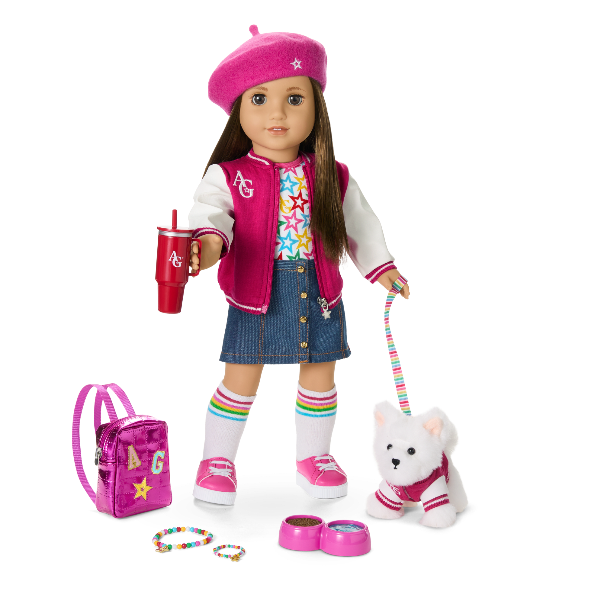 Truly Me™ 18-inch Doll #107, Puppy, Mini Backpack & Accessories AG™ Star Squad Bundle