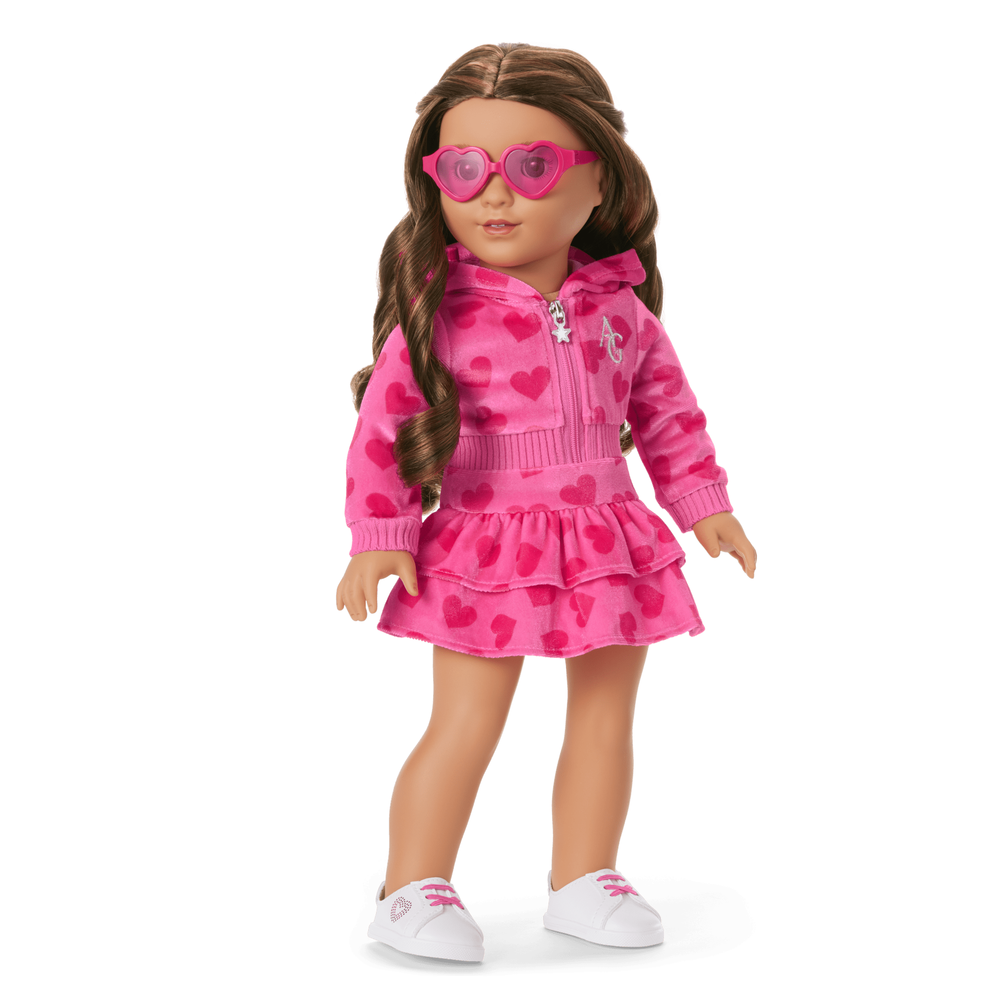 Pink Hearts Hoodie Dress for Girls & 18-inch Dolls - Image 9