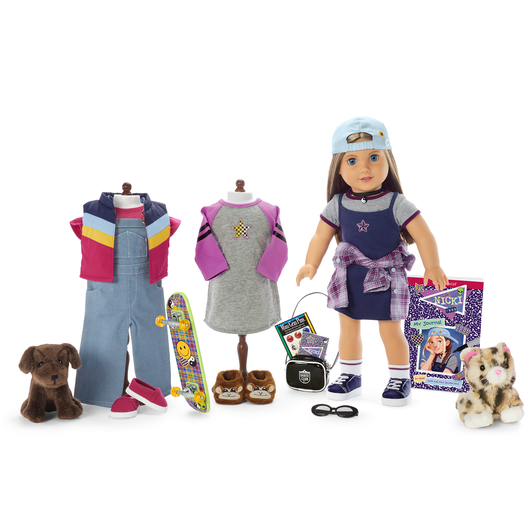 ’90s Twins Nicki’s™ Skateboarding Gift Set (Historical Characters)