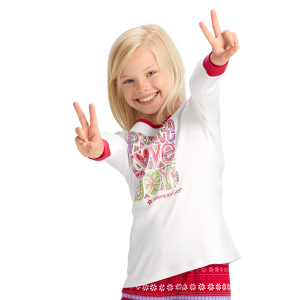 Peace, Love & Joy PJ Top for Girls